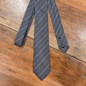 Emporio Armani Skinny Silk Tie (With Logo)